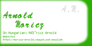 arnold moricz business card